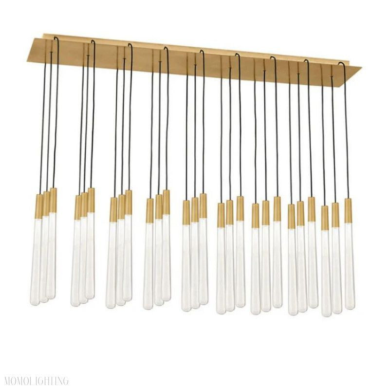 Noland 27-Light Linear Crystal Chandelier 48"-Momo Lighting