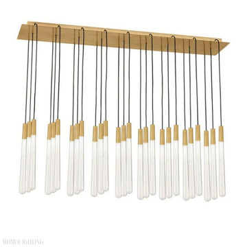 Noland 27-Light Linear Crystal Chandelier 48"-Momo Lighting