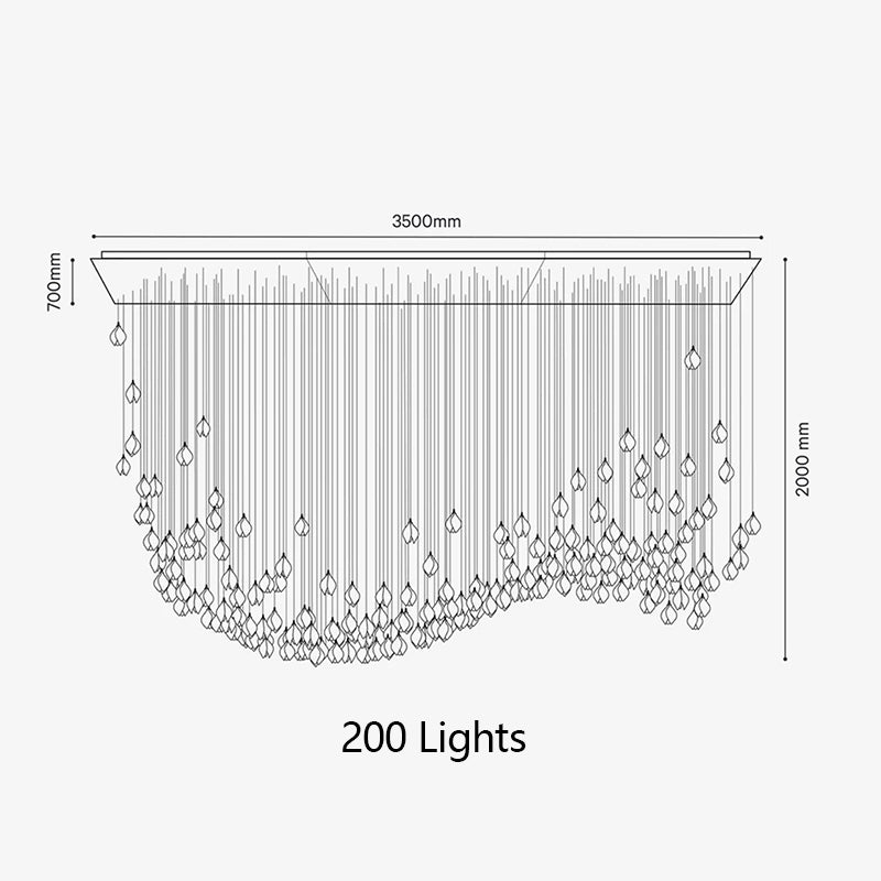 Nordic Magnolia Flower Ceramics Chandelier with Rectangular Canopy-Momo Lighting