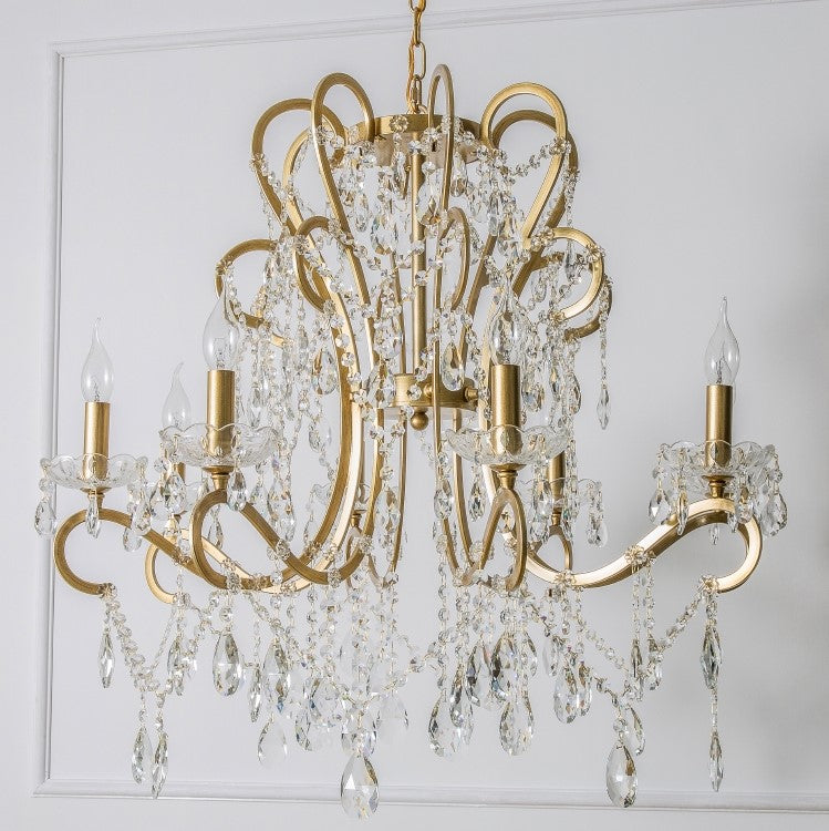 Nordic Vintage Candle Pendant Romantic Crystal Chandelier for Bedroom / Dining Room / Living Room-Momo Lighting