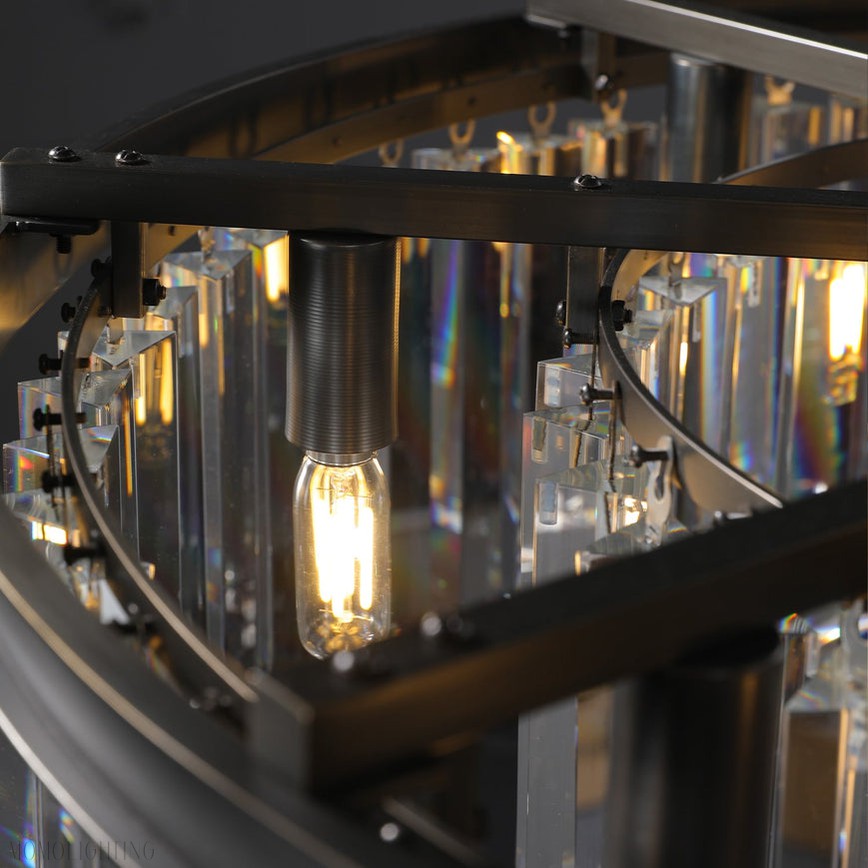 Odeon Crystal Round Chandelier 43"-Momo Lighting