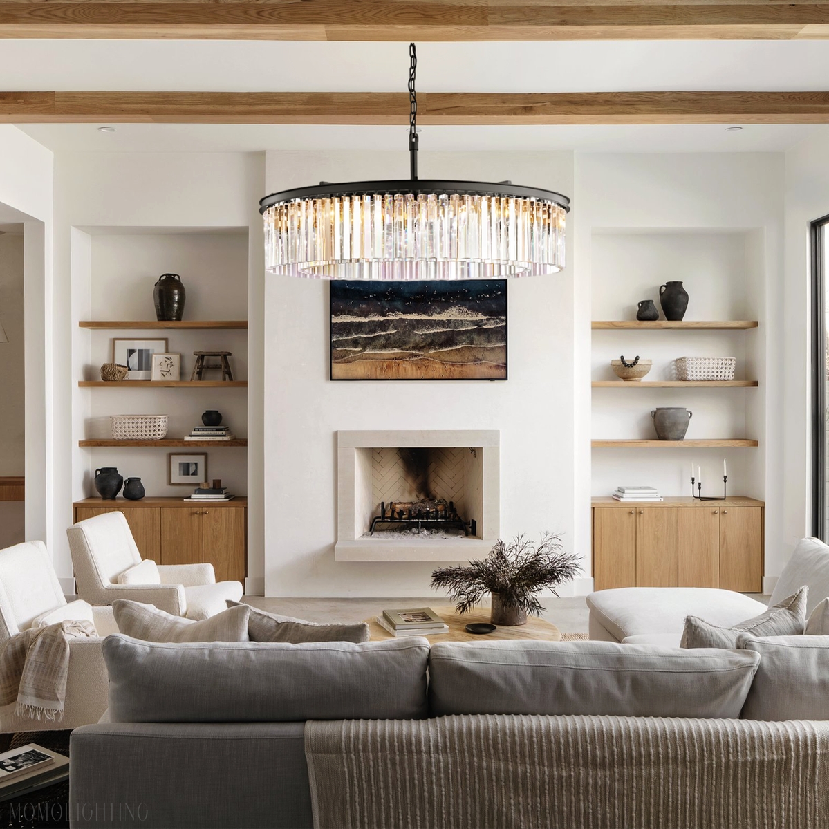 Odeon Crystal Round Chandelier 43"-Momo Lighting