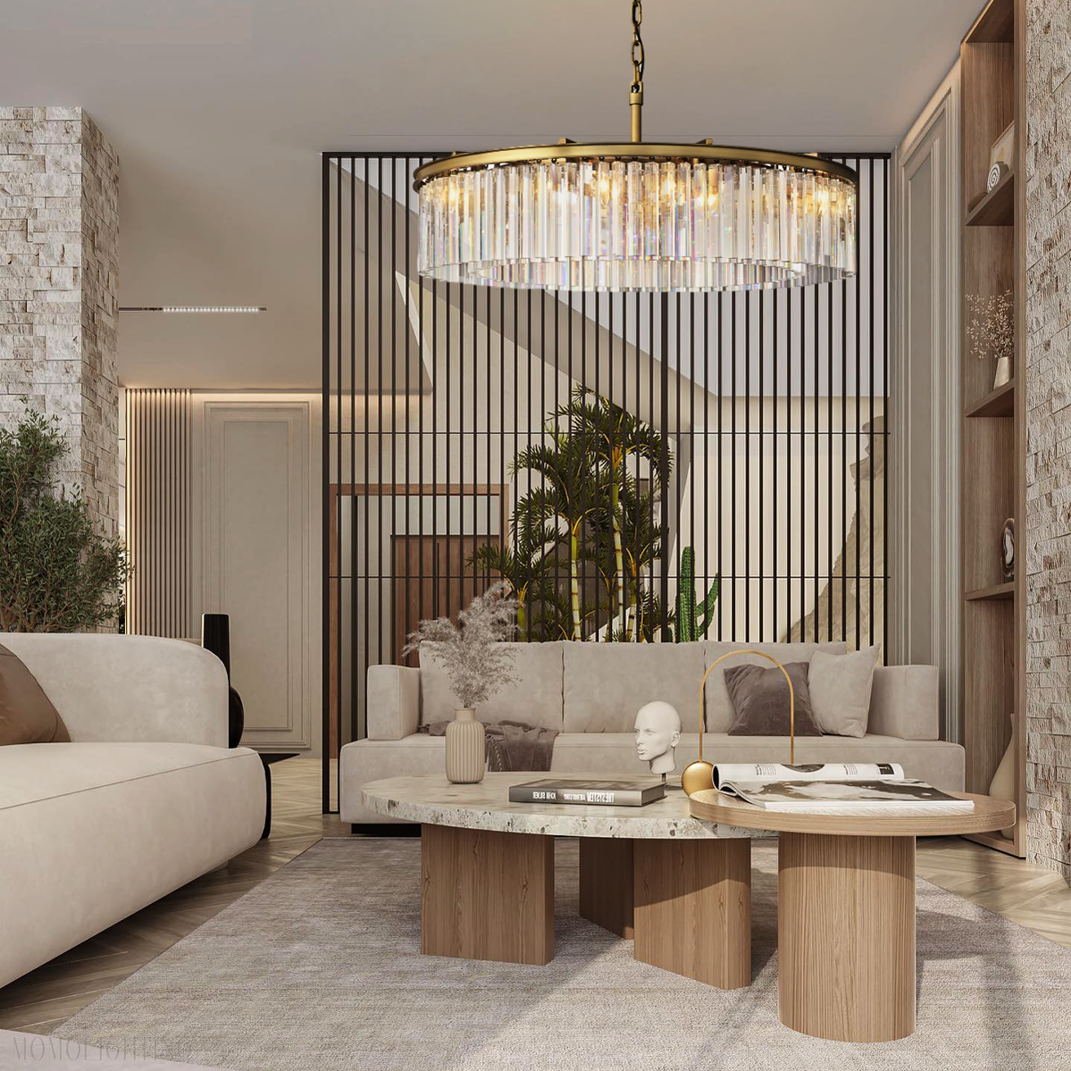 Odeon Crystal Round Chandelier 43"-Momo Lighting