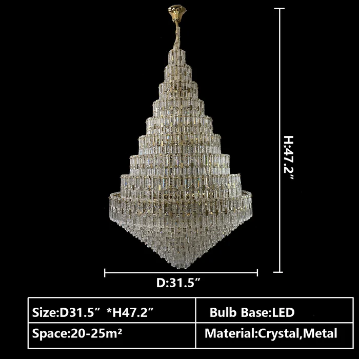 Oversized Multi-layers Honeycomb Luxury Ceiling Crystal Chandelier For Big Hallway/Foyer/Entryway-Momo Lighting