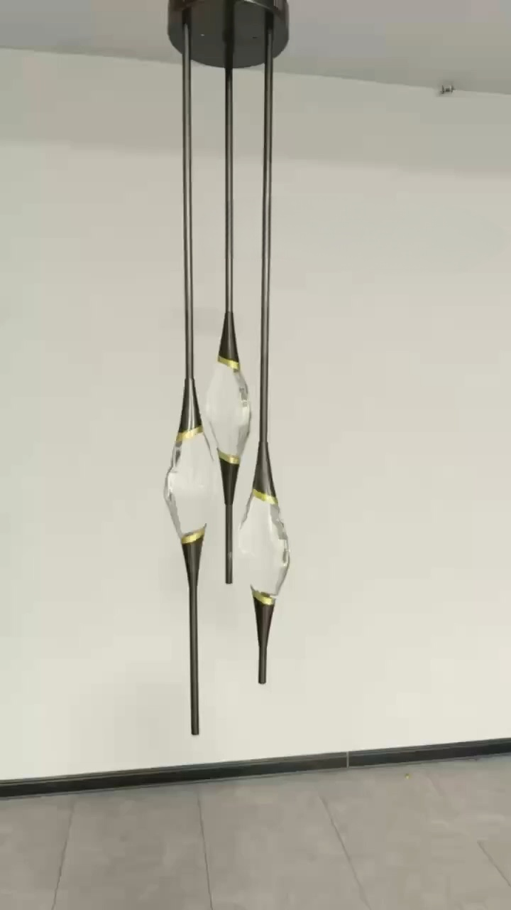 PEZZO 3-CRYSTAL Chandelier D8''-Momo Lighting