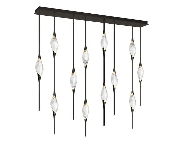 PEZZO CRYSTAL Long Chandelier L51'' 59''-Momo Lighting
