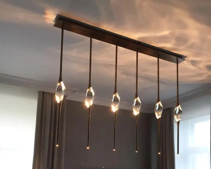 PEZZO CRYSTAL Long Chandelier L51'' 59''-Momo Lighting