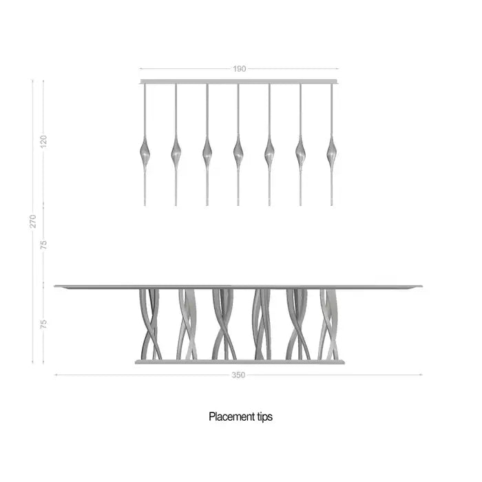 PEZZO CRYSTAL Long Chandelier L51'' 59''-Momo Lighting