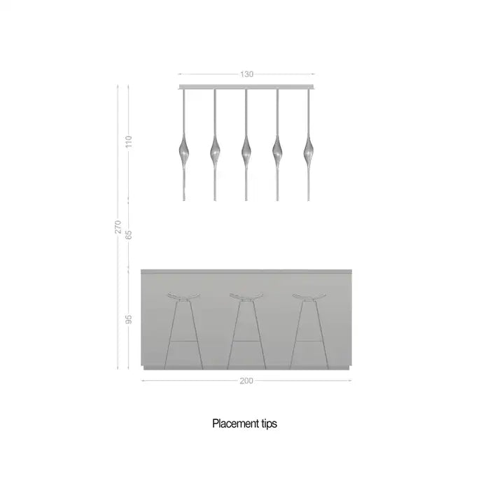 PEZZO CRYSTAL Long Chandelier L51'' 59''-Momo Lighting