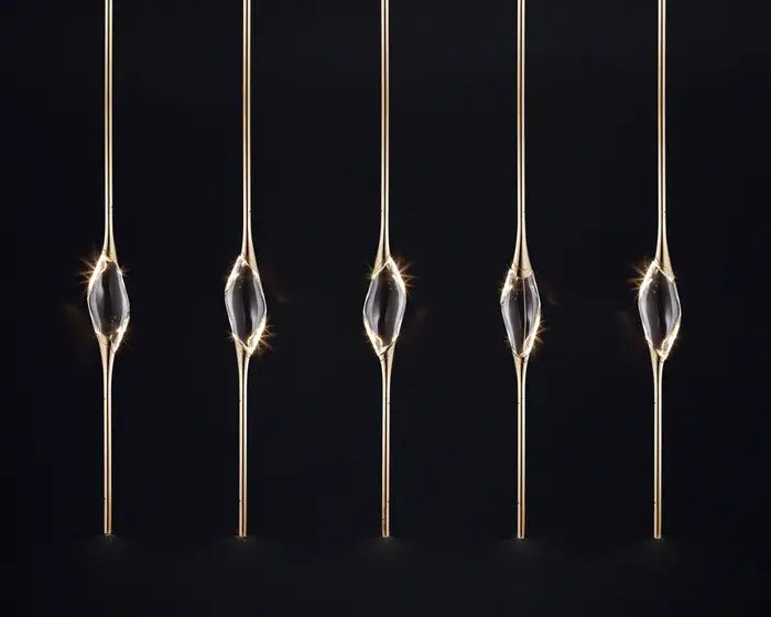 PEZZO CRYSTAL Long Chandelier L51'' 59''-Momo Lighting