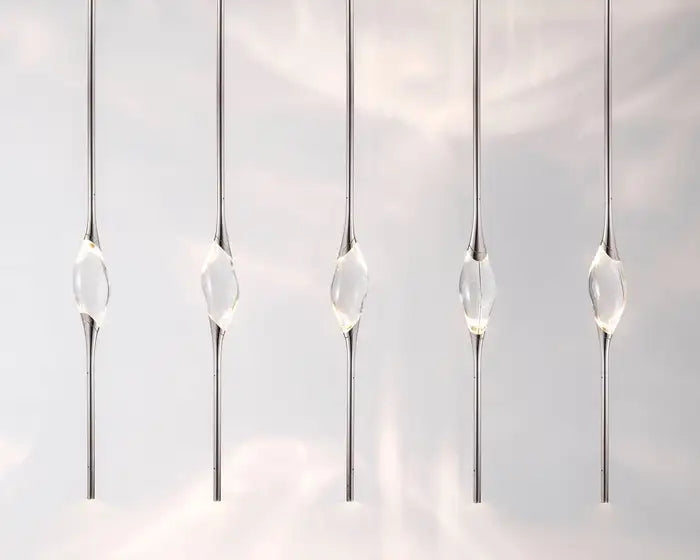 PEZZO CRYSTAL Long Chandelier L51'' 59''-Momo Lighting