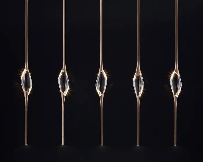 PEZZO CRYSTAL Long Chandelier L51'' 59''-Momo Lighting