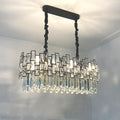Palo clear Linear Chandelier for Kitchen Island-Momo Lighting