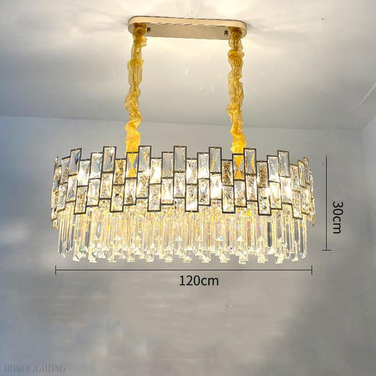 Palo clear Linear Chandelier for Kitchen Island-Momo Lighting