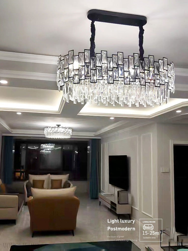 Palo clear Linear Chandelier for Kitchen Island-Momo Lighting