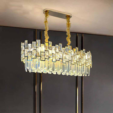 Palo clear Linear Chandelier for Kitchen Island-Momo Lighting