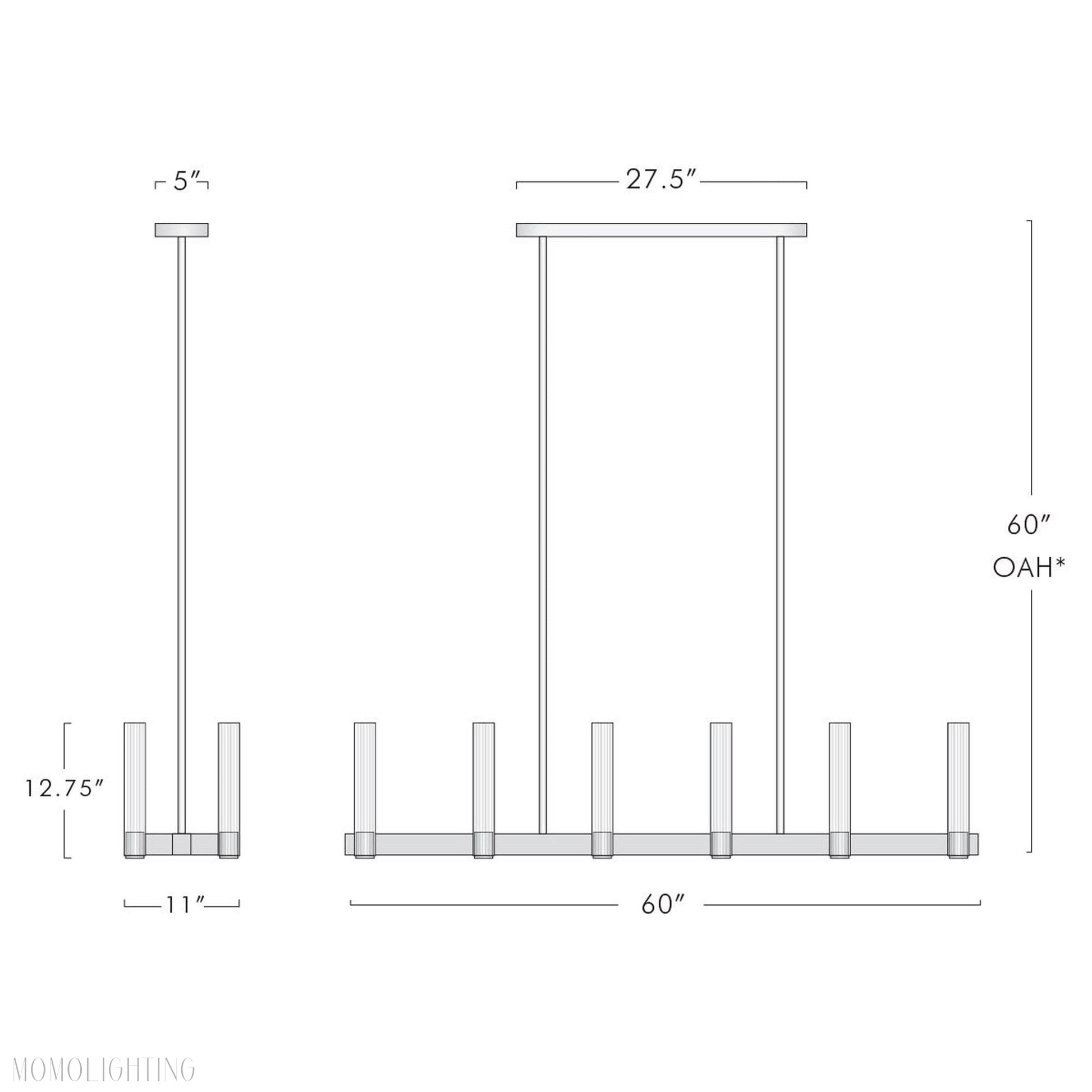 Pastis Linear Chandelier 60"W-Momo Lighting