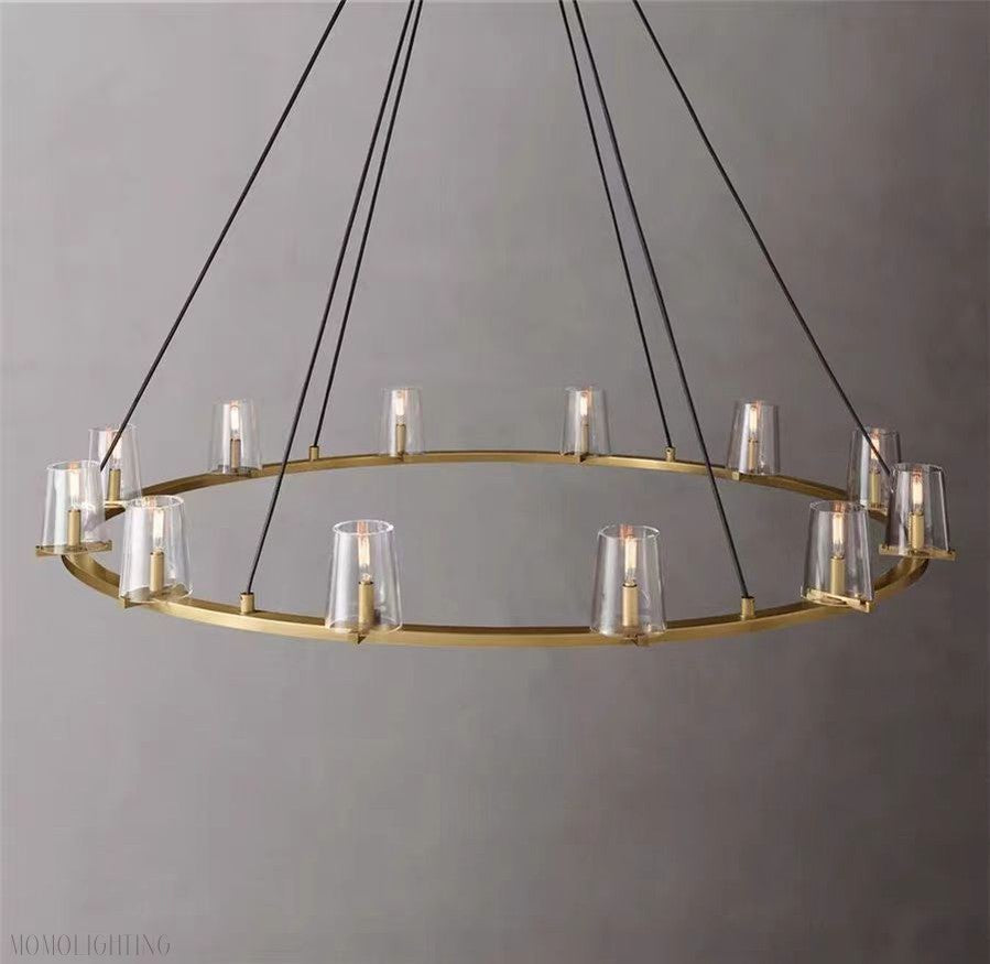 Pauillac Clear Glass Round Chandelier 36" 48" 60"