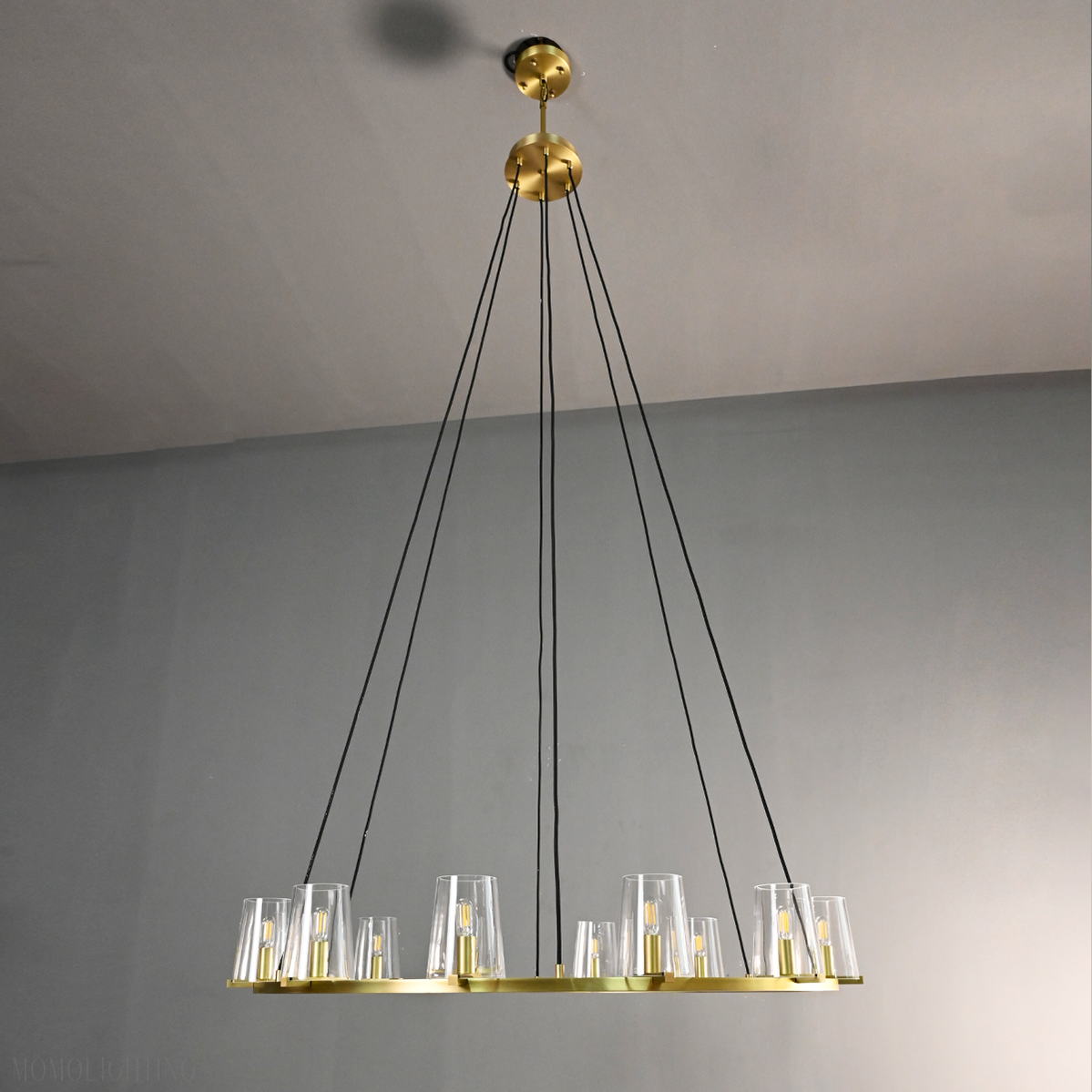 Pauillac Clear Glass Round Chandelier 48"-Momo Lighting