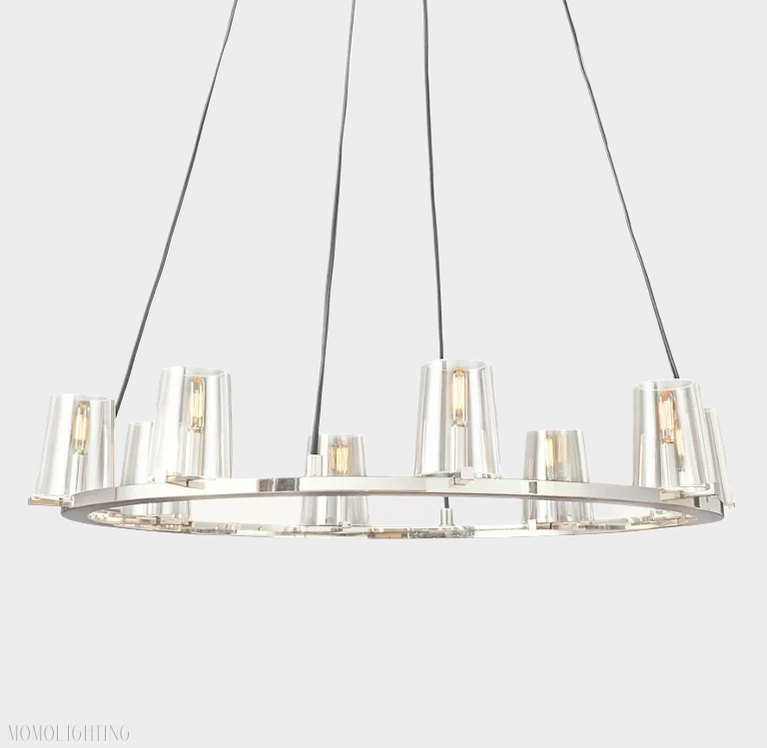 Pauillac Clear Glass Round Chandelier 48"-Momo Lighting