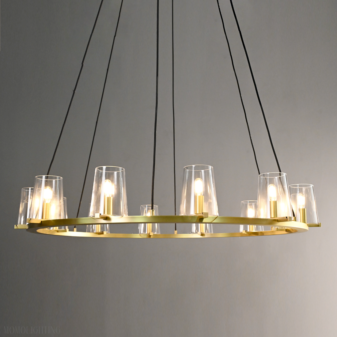 Pauillac Clear Glass Round Chandelier 48"-Momo Lighting