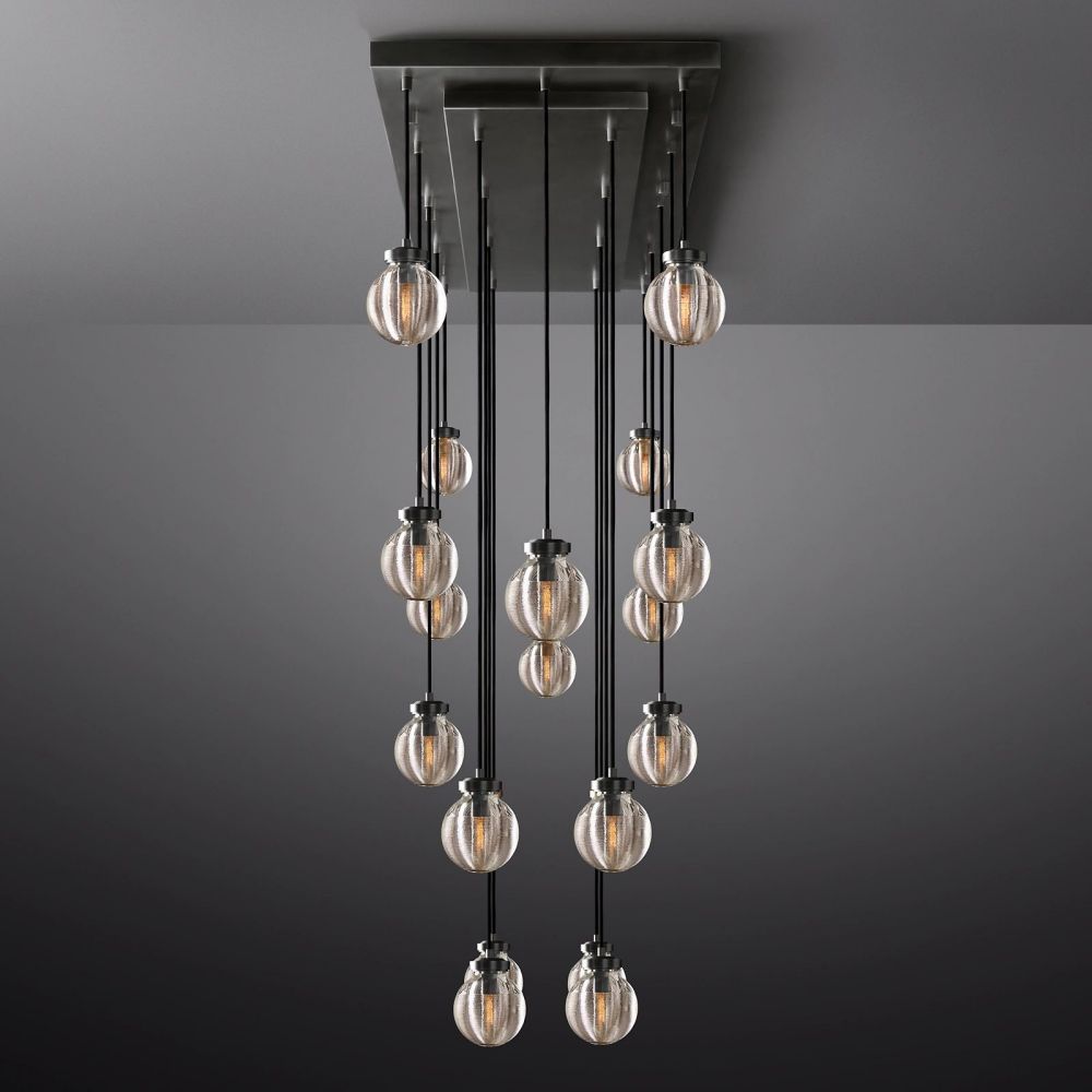 Pearl Rectangle Chandelier 54"-Momo Lighting