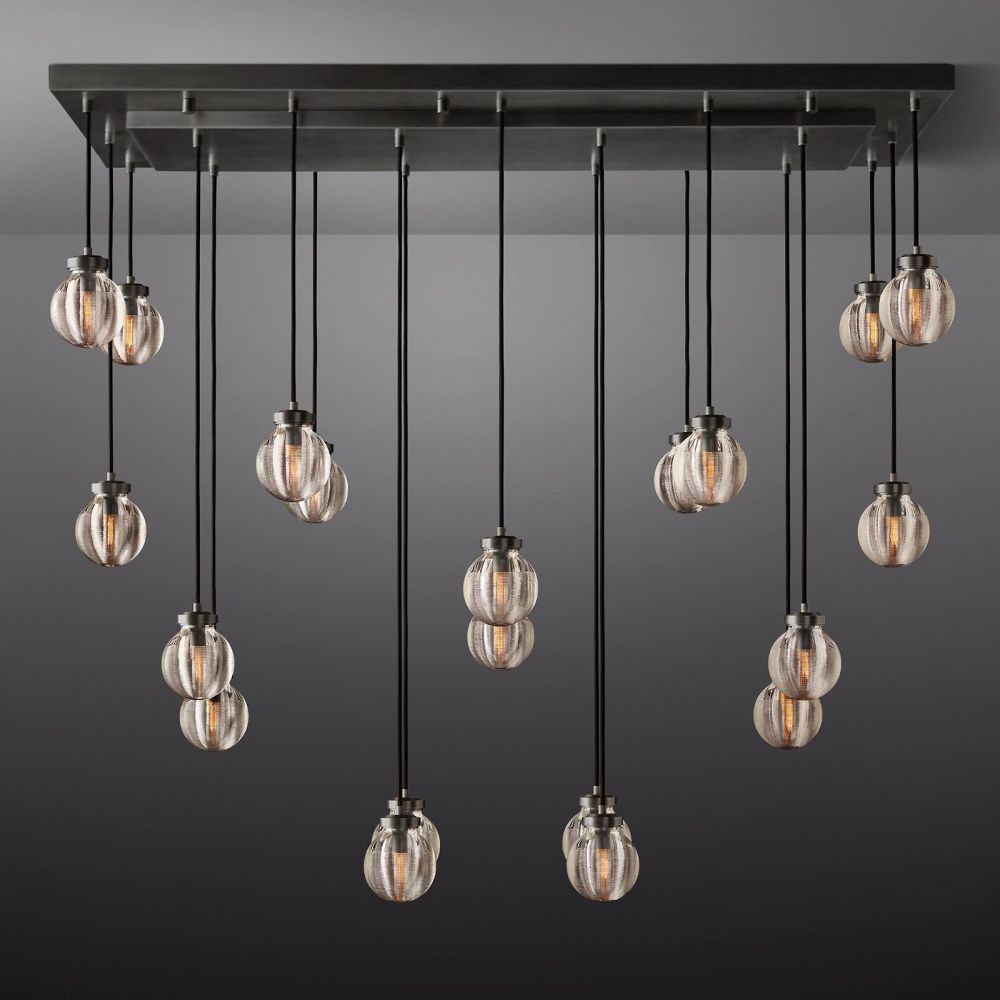 Pearl Rectangle Chandelier 54"-Momo Lighting