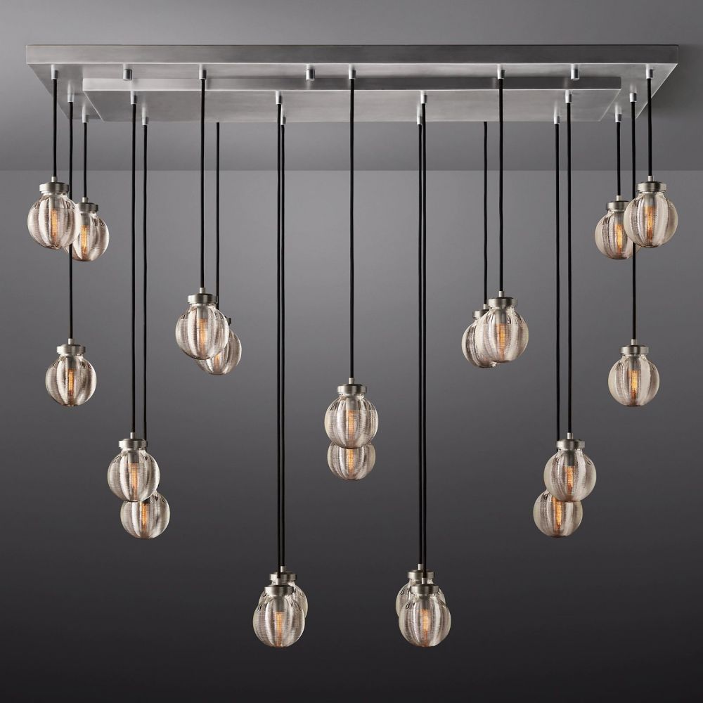 Pearl Rectangle Chandelier 54"-Momo Lighting