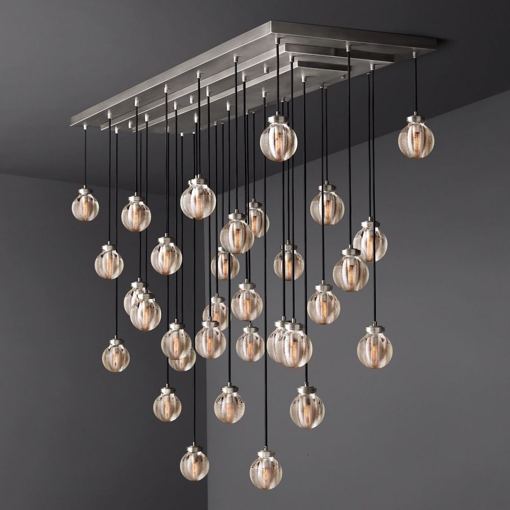Pearl Rectangle Chandelier 72"-Momo Lighting