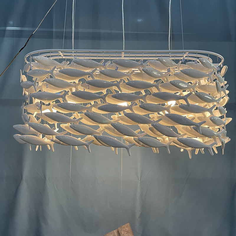 Porcelain Fish Shape Dining Table Chandelier-Momo Lighting