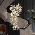 Porcelain Linear Gold Ginkgo Chandelier-Momo Lighting
