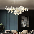 Porcelain Linear Gold Ginkgo Chandelier-Momo Lighting
