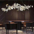 Porcelain Linear Gold Ginkgo Chandelier-Momo Lighting
