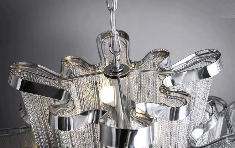 Post-Modern Extra Large Stainless Steel Long Tassel Chandelier for Large Living Room / Staircase / Villa / Duplexes-Momo Lighting