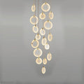 Queenie marble disc Long Round chandelier For Loft-Momo Lighting