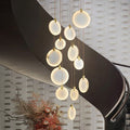 Queenie marble disc Long Round chandelier For Loft-Momo Lighting