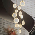 Queenie marble disc Long Round chandelier For Loft-Momo Lighting