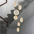 Queenie marble disc Long Round chandelier For Loft-Momo Lighting