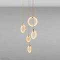 Queenie marble disc Long Round chandelier For Loft-Momo Lighting