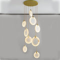 Queenie marble disc Long Round chandelier For Loft-Momo Lighting