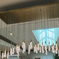 Rain Linear Solitaire Crystal Chandelier