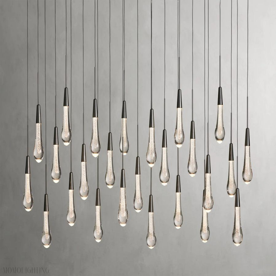 Rain Linear Solitaire Crystal Chandelier