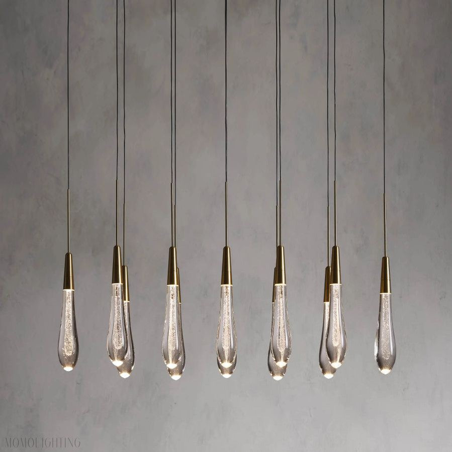 Rain Linear Solitaire Crystal Chandelier