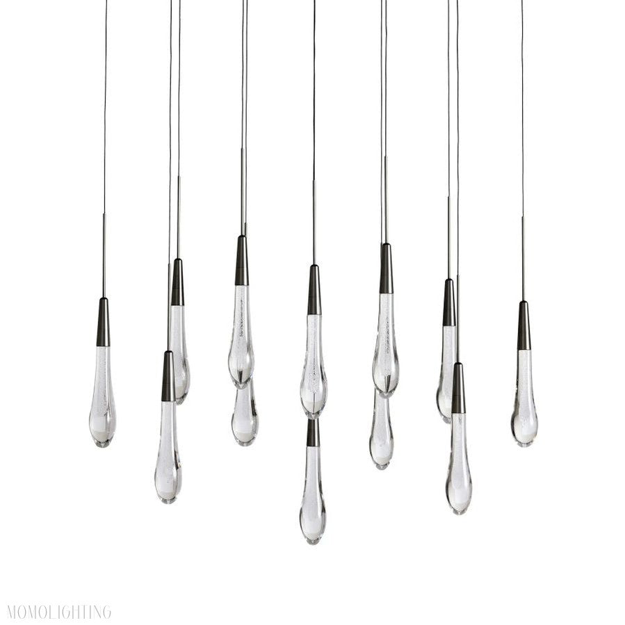 Rain Linear Solitaire Crystal Chandelier