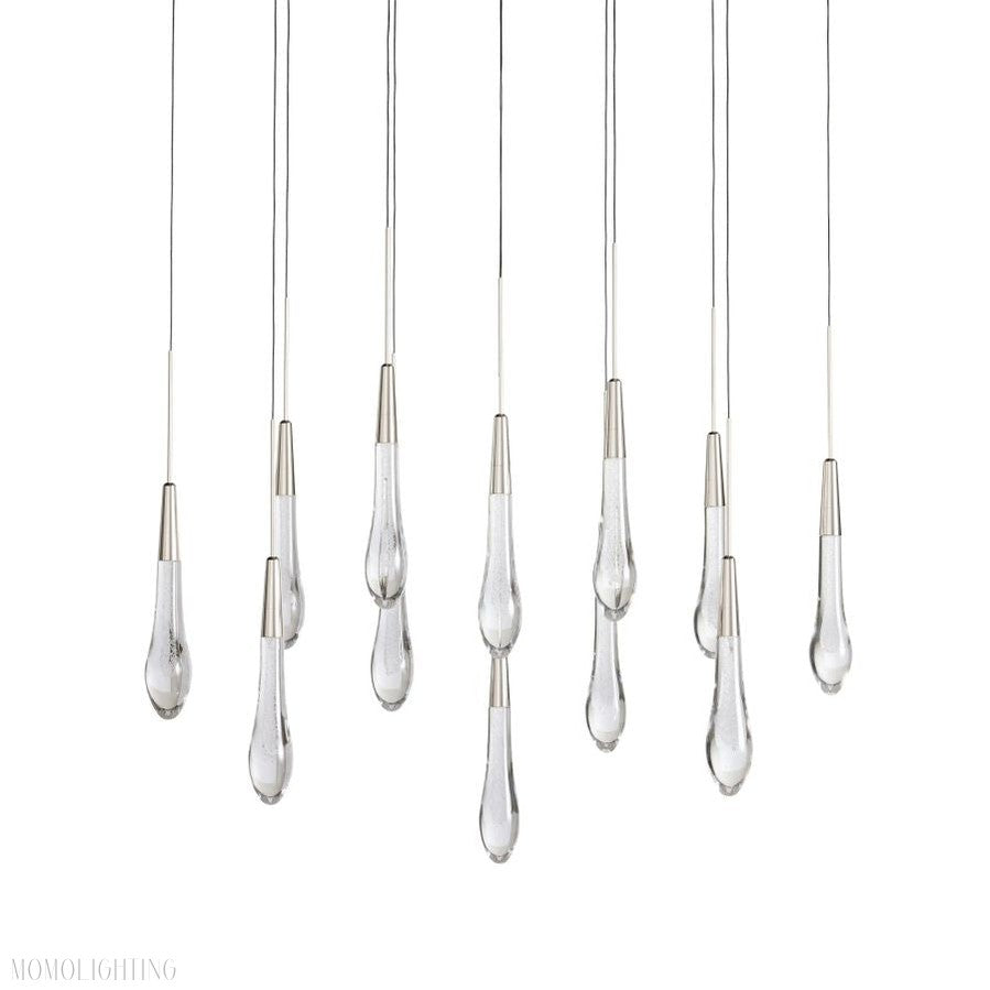 Rain Linear Solitaire Crystal Chandelier