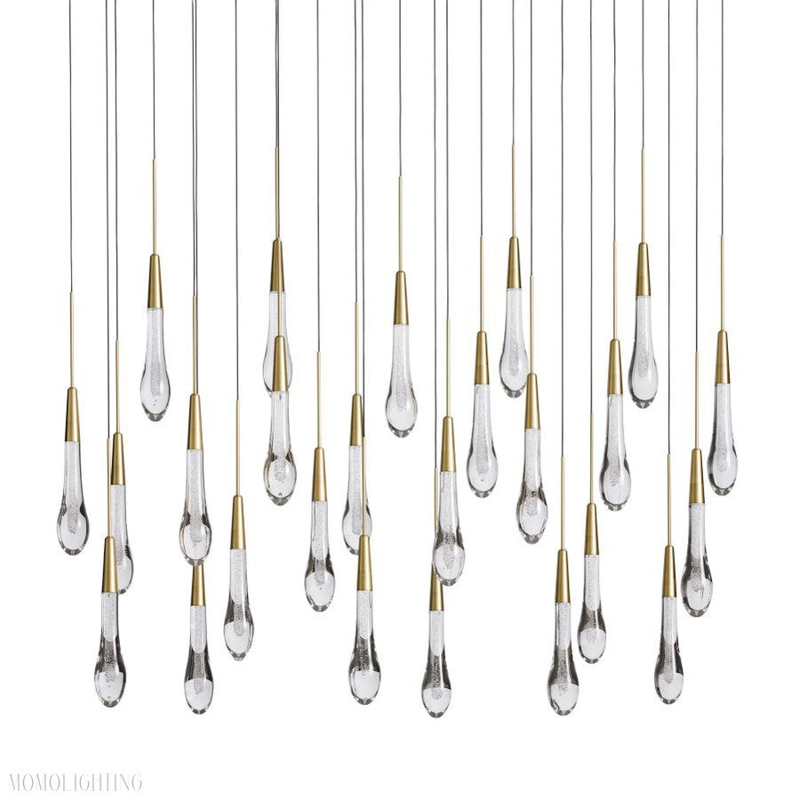 Rain Linear Solitaire Crystal Chandelier