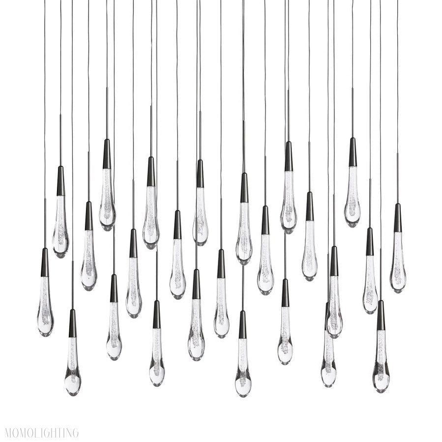 Rain Linear Solitaire Crystal Chandelier