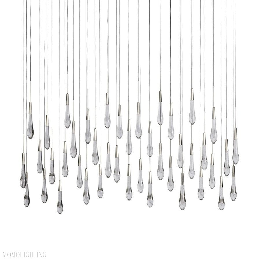 Rain Linear Solitaire Crystal Chandelier