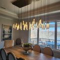 Rain Linear Solitaire Crystal Chandelier