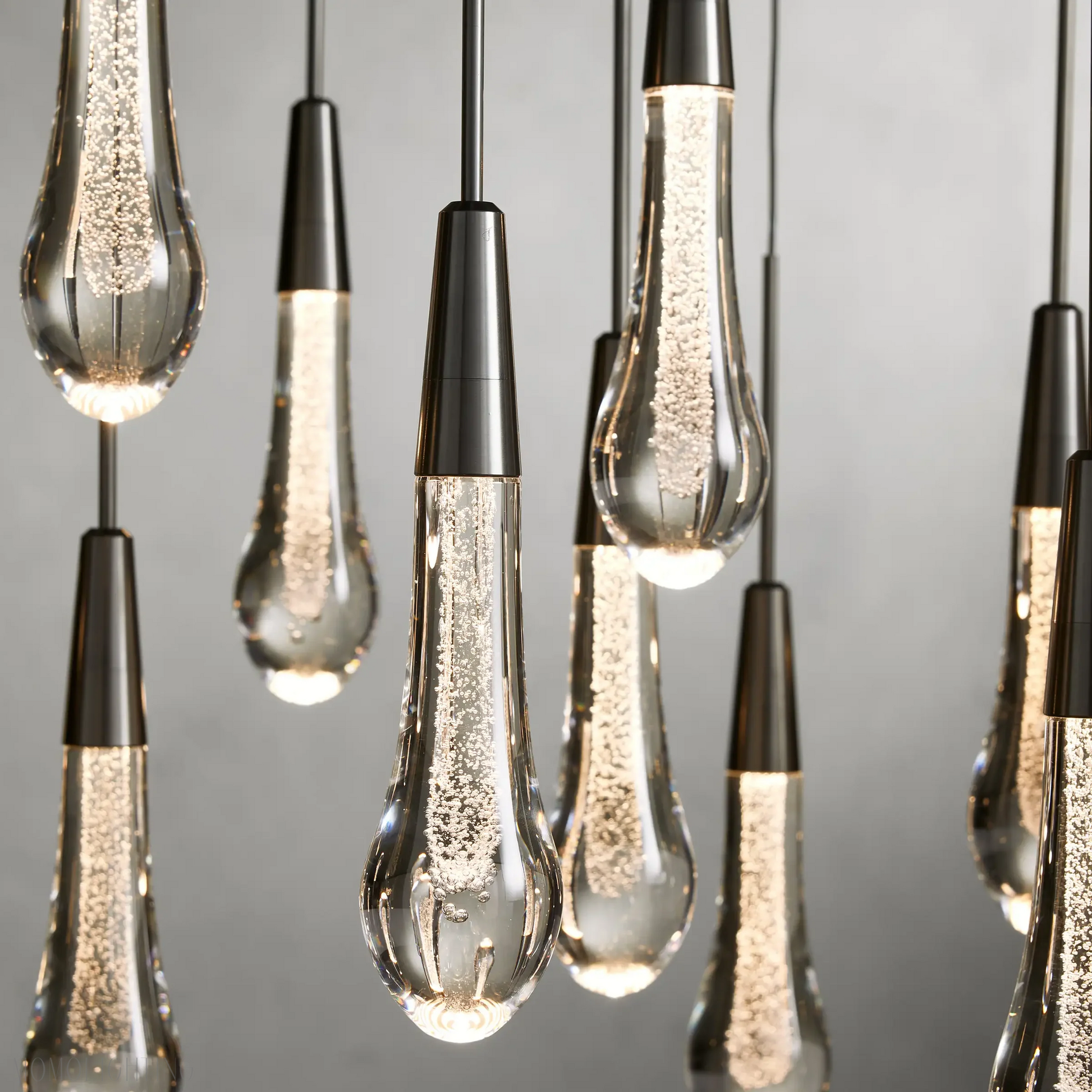 Rain Linear Solitaire Crystal Chandelier-Momo Lighting